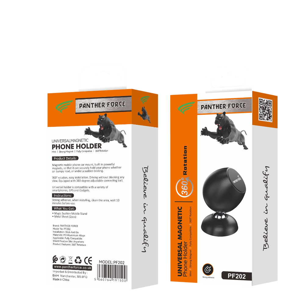 Panther Force Magnetic Phone Holder - PF202 - 360° Rotatable Car Mount, Strong Magnetic Grip, Easy One-Hand Operation, Universal Compatibility, Compact & Durable Design Panther Force Magnetic Phone Holder - PF202 - 360° Rotatable Car Mount, Strong Magnetic Grip, Easy One-Hand Operation, Universal Compatibility, Compact & Durable Design